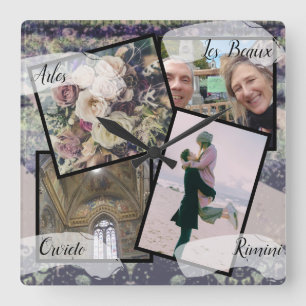 Relógio Quadrado 4 Fotos HoneyMoon Steampunk