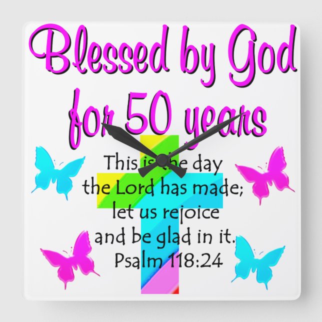 RELÓGIO QUADRADO 50 ANOS DE ORAÇÃO (Frente)