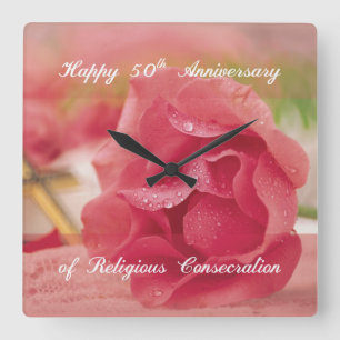 Relógio Quadrado 50th O aniversário da consagração religiosa