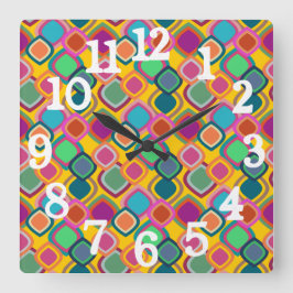 Relógio Quadrado 70s Cores