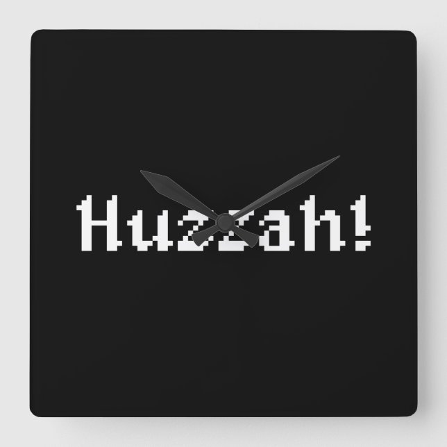 Relógio Quadrado 8 Bits Huzzah! (Frente)