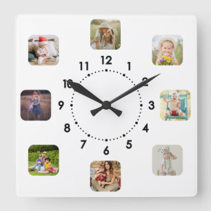 Relógio Quadrado 8 Tempo Personalizado De Colagem De Fotografias Pa