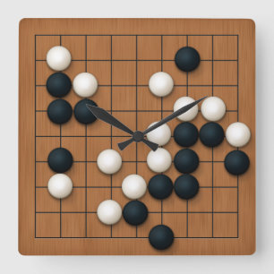 Relógio Quadrado 9x9 Ir Conselho com Pedras (marrom)