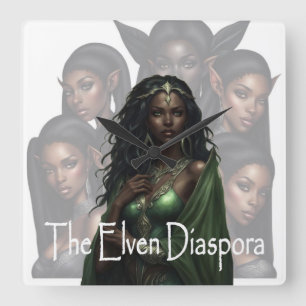 Relógio Quadrado A Arte do Cobrir Elven Diaspora