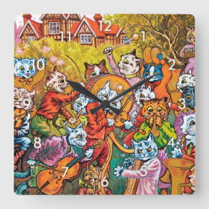 Relógio Quadrado A Banda joga, Louis Wain