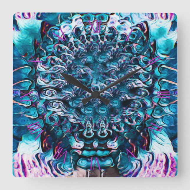 Relógio Quadrado A cabeça do gorgão (Frente)