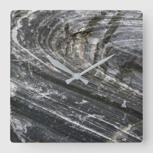 Relógio Quadrado A cinza decorativa da rocha da geologia não acena
