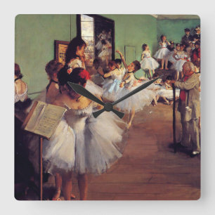 Relógio Quadrado A classe de dança de Edgar Degas