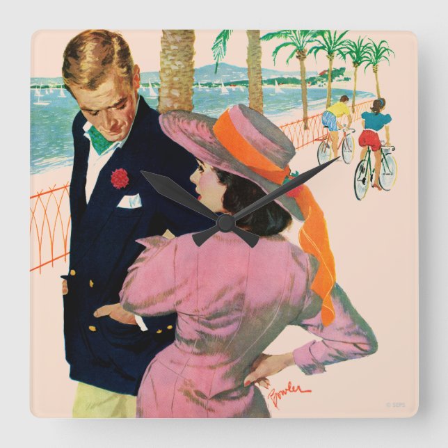 Relógio Quadrado A Estratégia do Amor (Frente)