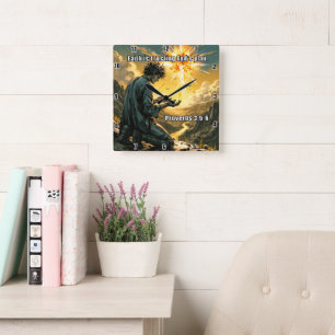 Relógio Quadrado A fé está confiando no plano de Deus. Provérbios 3