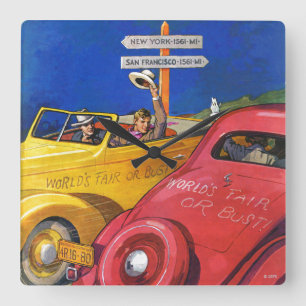 Relógio Quadrado A feira ou o busto de mundo