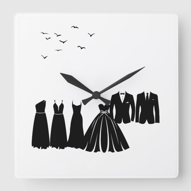 RELÓGIO QUADRADO A FESTA DE CASAMENTO (Frente)