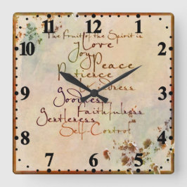 Relógio Quadrado A Fruta do Espírito