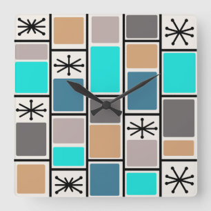 Relógio Quadrado A Idade Atômica de 1950 retângulo estereótipos