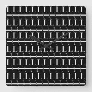 Relógio Quadrado A letra inicial L do monograma, escolhe a cor do