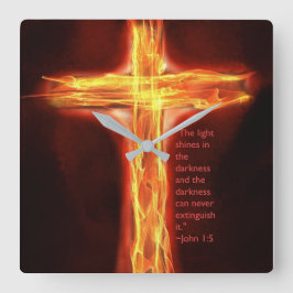 Relógio Quadrado A "luz brilha "