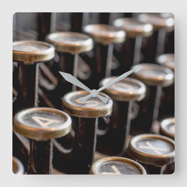 Relógio Quadrado A máquina de escrever velha fecha o pulso de (Frente)