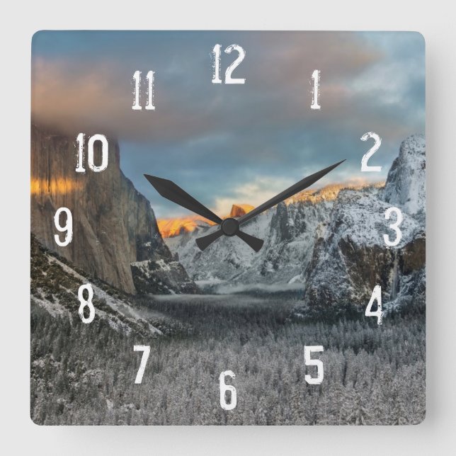 Relógio Quadrado A marca do inverno (Frente)