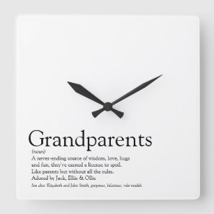 Relógio Quadrado A melhor definição de avós do mundo