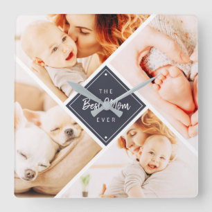 Relógio Quadrado A Melhor Mãe Já Teve Fotos Personalizadas Modern