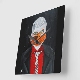 Relógio Quadrado A Pintura do Pato por Alfred Fox
