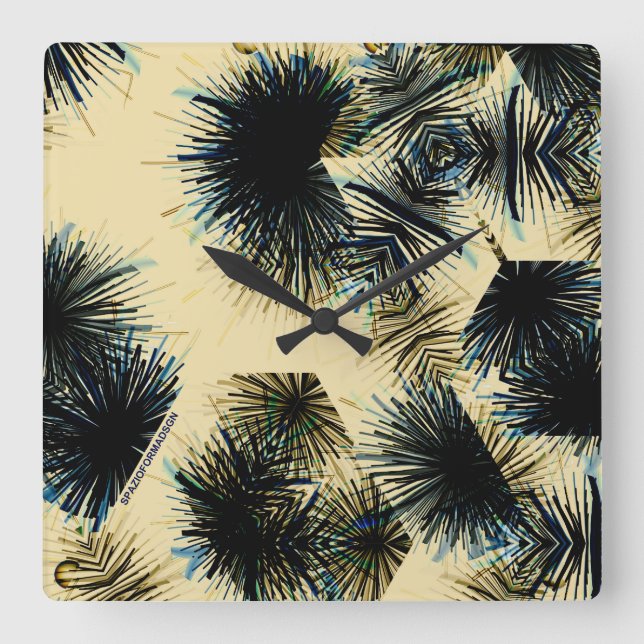 Relógio Quadrado À sombra da cor bege (Frente)