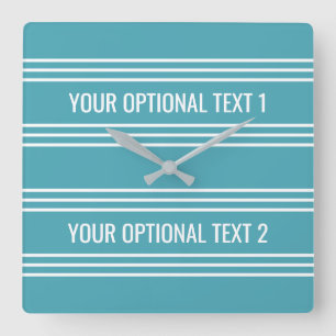 Relógio Quadrado A turquesa listra o pulso de disparo de parede