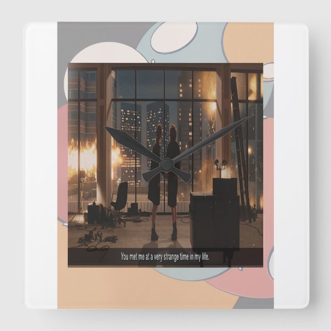 Relógio Quadrado A Very Strange Time in my Life Wall Clock (Frente)