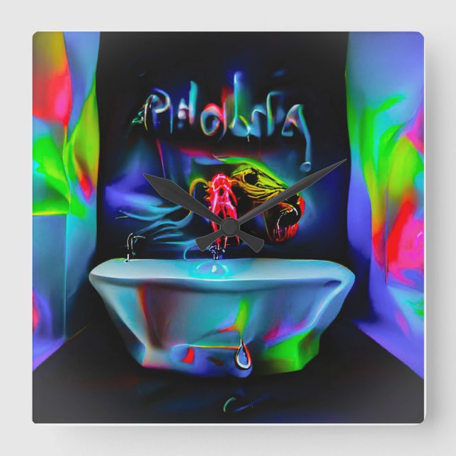 Relógio Quadrado Ablutofobia 2 (Frente)