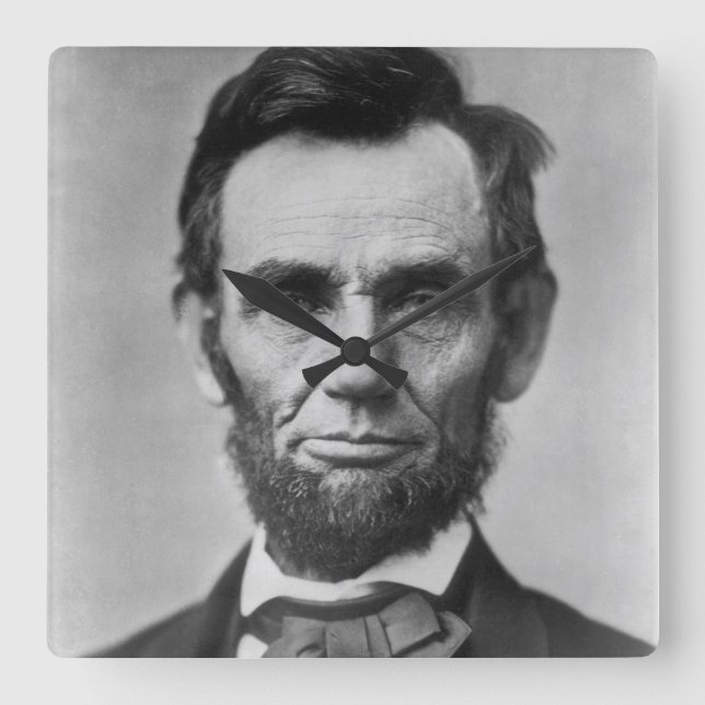 Relógio Quadrado Abraham Lincoln (Frente)
