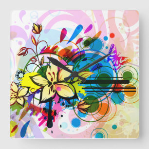 Relógio Quadrado Abstract Art 26 Clock