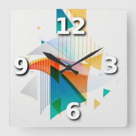 Relógio Quadrado Abstrato