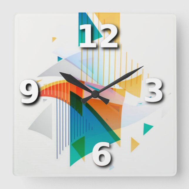 Relógio Quadrado Abstrato (Frente)