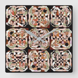 Relógio Quadrado Abstrato