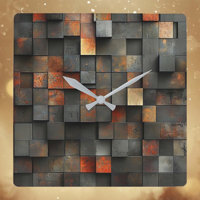 Relógio Quadrado Abstrato (Criador carregado)