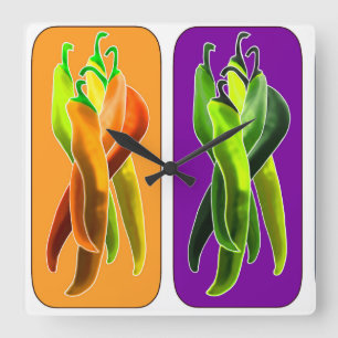 Relógio Quadrado Abstrato Chiles Wall Clock