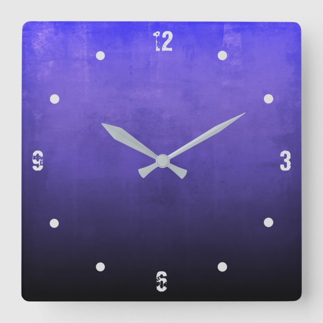 Relógio Quadrado Abstrato de ombro Russo Negro Roxo Azul (Frente)