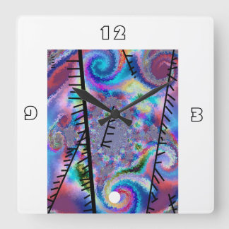 Relógio Quadrado Abstrato (Design AOM)