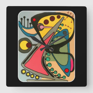 Relógio Quadrado Abstrato do século médio