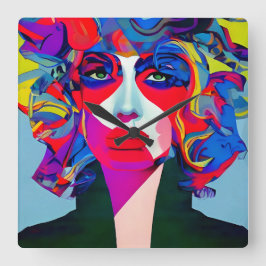 Relógio Quadrado Abstrato fêmea