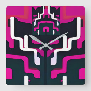 Relógio Quadrado Abstrato Fiend - Ken Gage Art