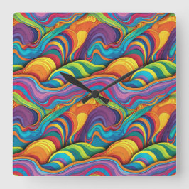 Relógio Quadrado Abstrato geométrico 34 - Wall Clock