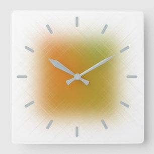 Relógio Quadrado Abstrato Laranja e Limão de Pastel