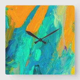 Relógio Quadrado Abstrato moderno