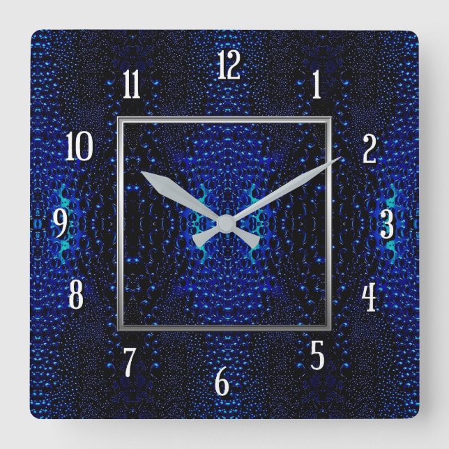 Relógio Quadrado Abstrato Raindrops Pattern Square Wall Clock (Frente)