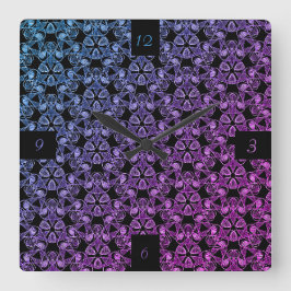 Relógio Quadrado Abstrato rosa azul