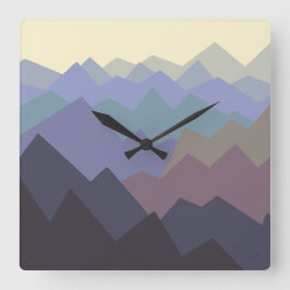 Relógio Quadrado Abstrato Winter Mounties Art