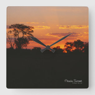 Relógio Quadrado Acacia Sunset