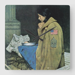 Relógio Quadrado Acção de graças do refugiado