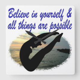 RELÓGIO QUADRADO ACREDITE EM SONHOS DE SONHOS